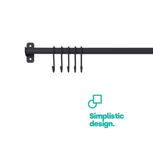50cm Wall Mounted Rail - Black